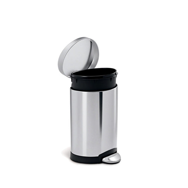 SIMPLEHUMAN ΜΕΤΑΛΛΙΚΟΣ ΗΜΙ-ΚΥΚΛΙΚΟΣ KAΔΟΣ 6L - STAINLESS STEEL