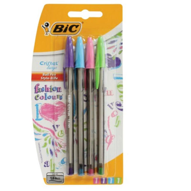 BIC CRISTAL FUN ΣΤΥΛΟ ΔΙΑΡΚΕΙΑΣ 1.6ΜΜ 4ΤΜΧ - ΔΙΑΦΟΡΑ ΧΡΩΜΑΤΑ