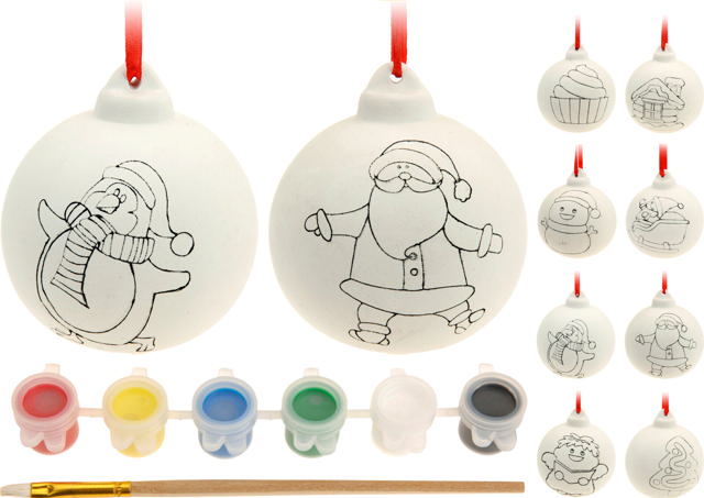 PAINT SET CHRISTMAS BALL 9PCS