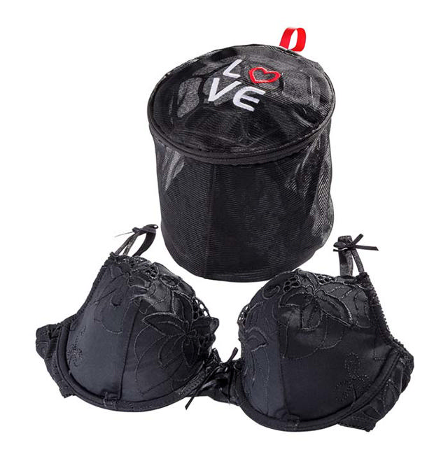 WENKO BRA WASH NET 16CM LOVE BLCK