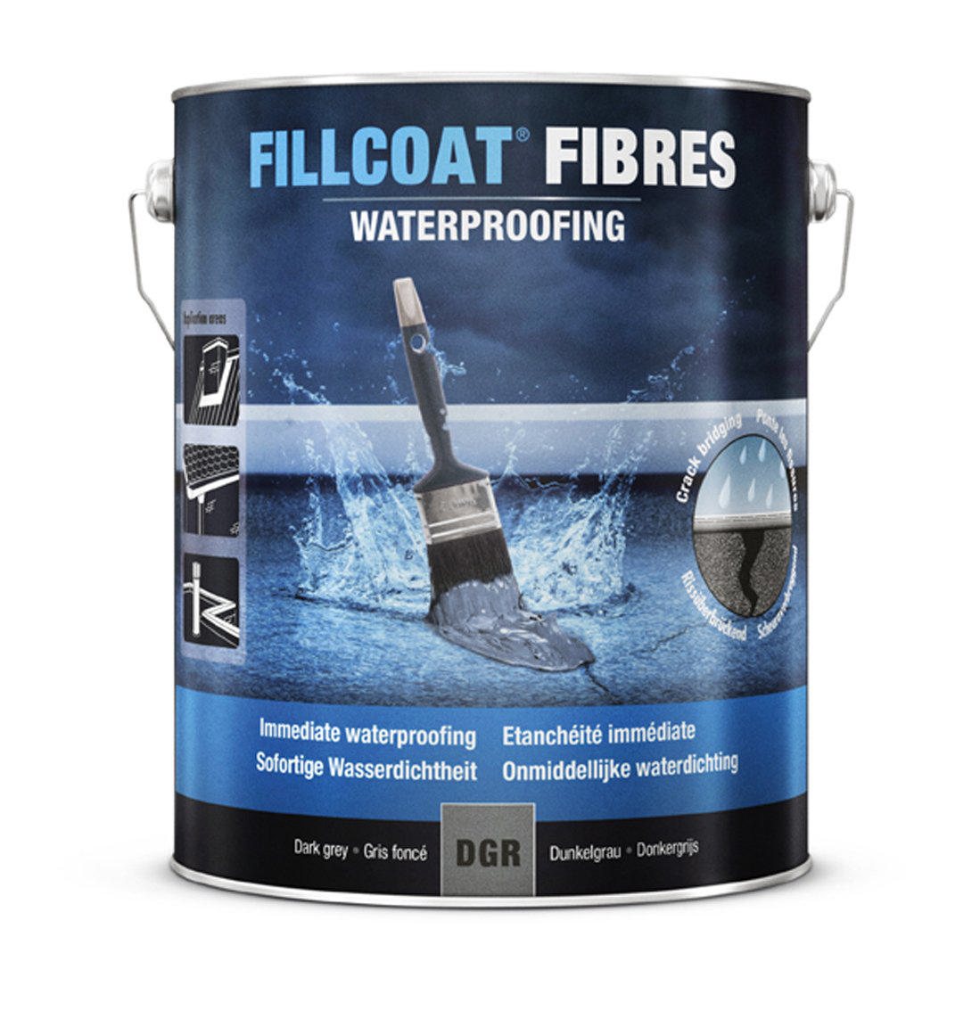 RUST-OLEUM FILLCOAT FIBRES WATERPROOFING DARK GREY 1L