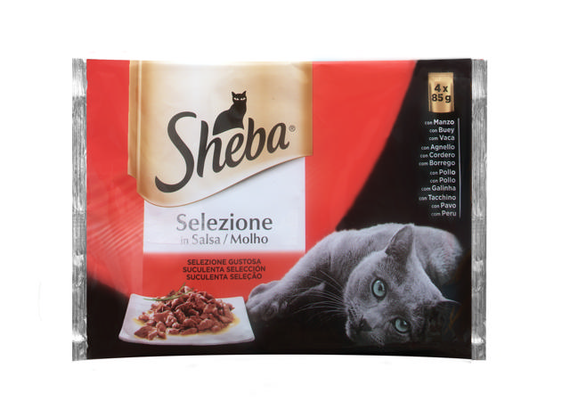 SHEBA WET CAT FOOD MEAT 4 PACK 85GR