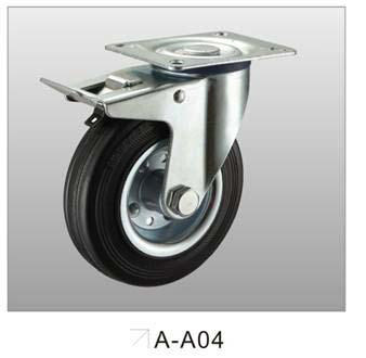 WHEEL A-A04 100X32MM BLACK WITH BRAKE