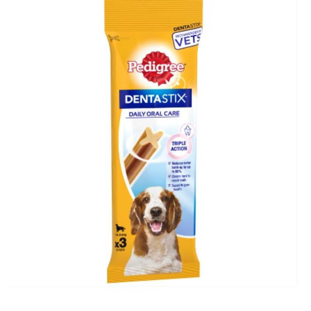 PEDIGREE DENTASTIX ΛΙΧΟΥΔΙΕΣ ΓΙΑ ΜΕΣΑΙΟΥ ΜΕΓΕΘΟΥΣ ΣΚΥΛΟ 3 TEMAXIA 77ΓΡ