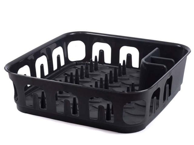 CURVER ESSENTIALS DISH DRAINER SQUARE PLASTIC DARK GREY 39.1X39.1X10.9CM