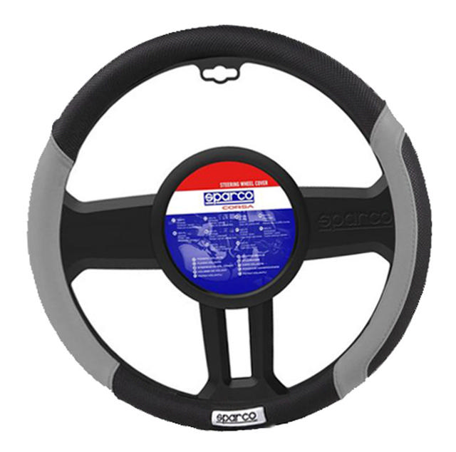 SPARCO STEERING WHEEL COVER PU BLACK/GREY SPC1113GR