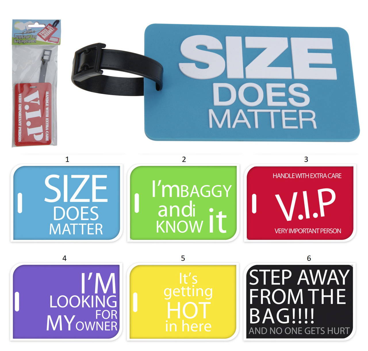 BAGGAGE LABEL 68X104MM 6 ASSORTED DESIGNS