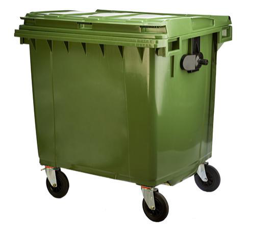 BIN WITH WΗEELS 1100L - GREEN