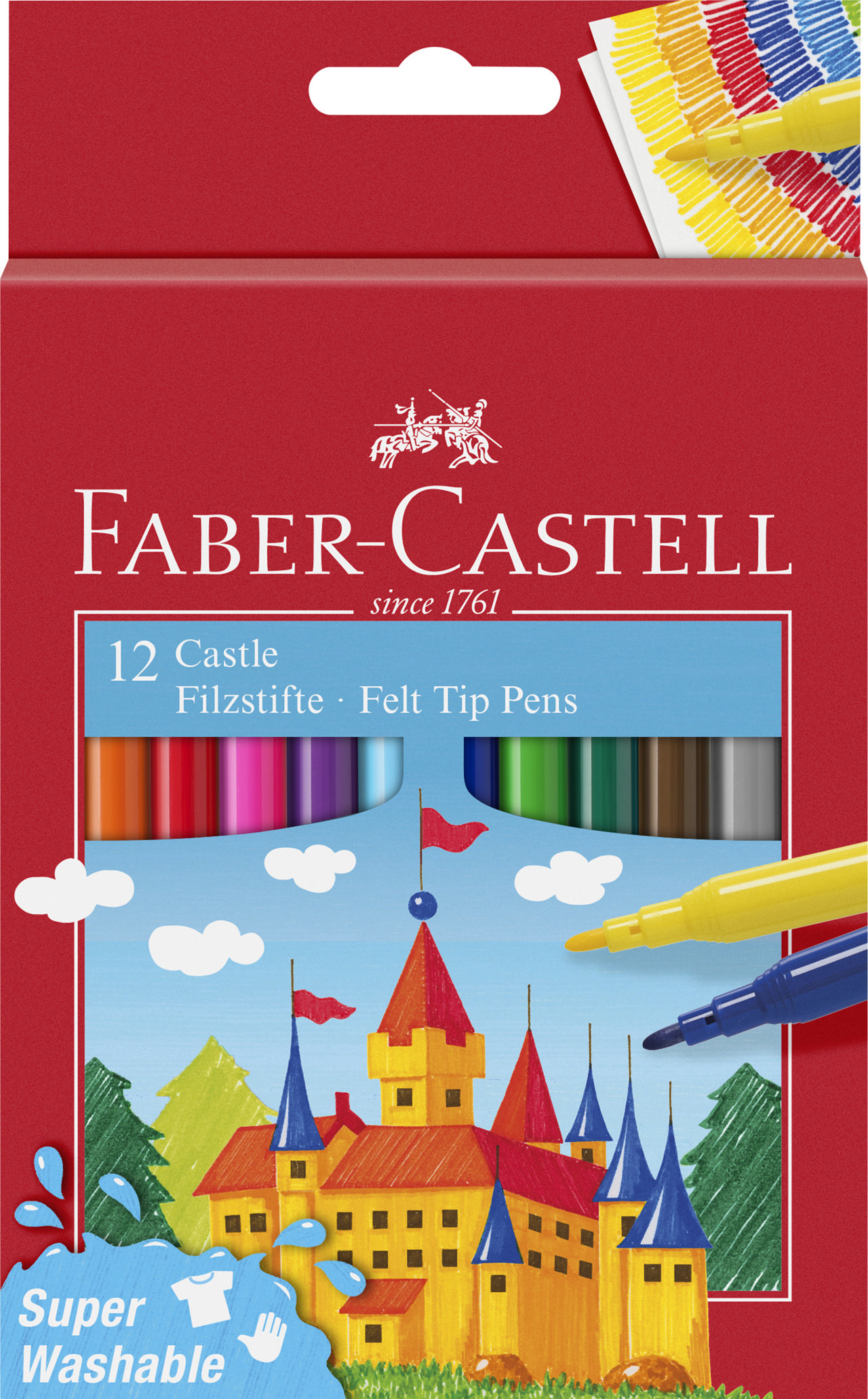 FABER CASTELL 554212 FELT-TIP PENS CARDBOARD BOX 12PCS