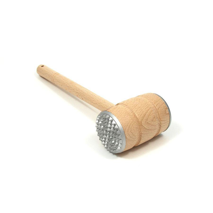 HOMEMAID WOODEN MEAT TENDERIZER - 2 SIDES METAL