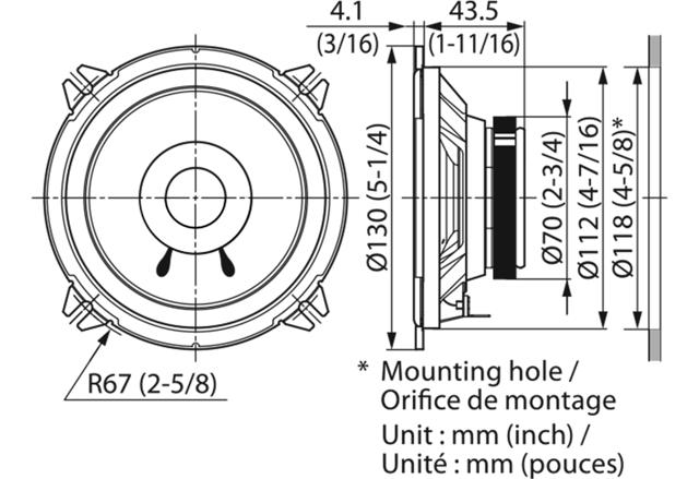 KENWOOD KFC-S1356 CAR SPEAKER 13CM