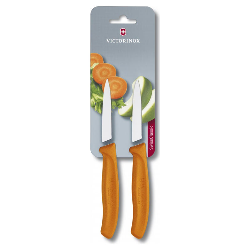 VICTORINOX PARING KNIFE 8CM ORANGE 2PCS