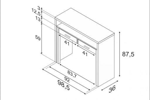 FORES HABITAT COMPUTER DESK - WHITE