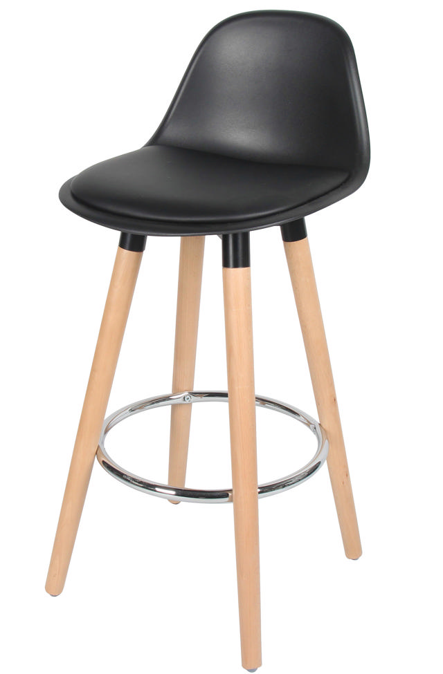 ALYSON PP AND PU BAR STOOL - BLACK