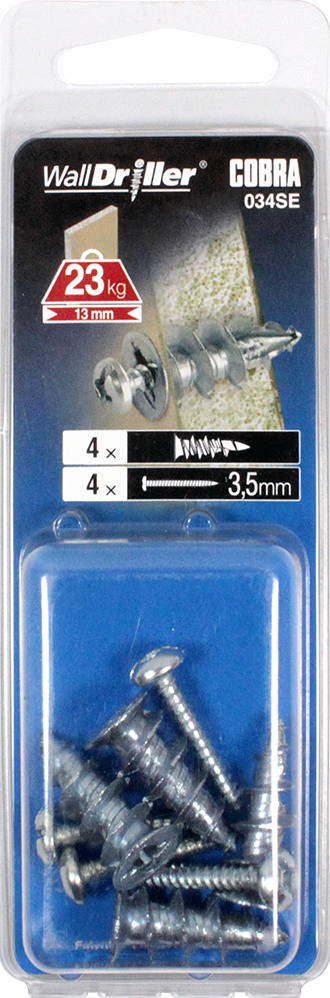 COBRA 034SE ΜΕΤΑΛΛΙΚΟ ΒΙΔΩΤΟ ΑΓΚΙΣΤΡΟ 3.5MM (+ ΒΙΔΕΣ) 4PCS