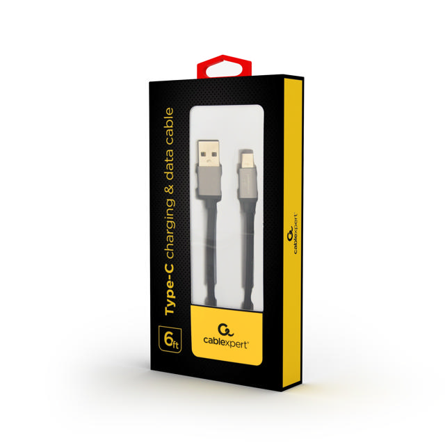 CABLEXPERT ΚΑΛΩΔΙΟ TYPE-C USB ΜΕ ΜΑΜΒΑΚΕΡΟ ΚΑΛΥΜΜΑ ΚΑΙ ΜΕΤΑΛΛΙΚΕΣ ΥΠΟΔΟΧΕΣ, 1,8 Μ.