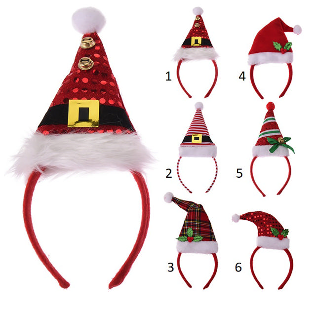 HEADWARE XMAS HAT 26CM 6 ASSORTED DESIGNS