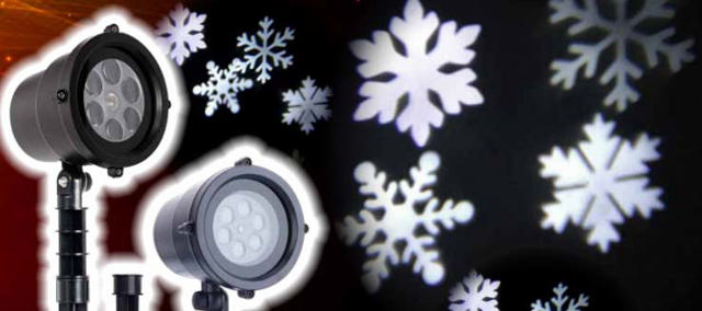 XMAS PROJECTOR WHITE FLAKES 6W