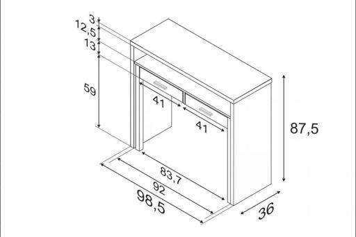 FORES HABITAT COMPUTER DESK - WHITE/OAK