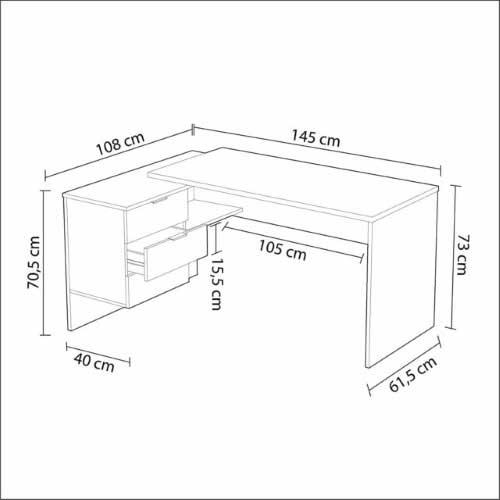 FORES HABITAT OFFICE DESK - WHITE/OAK