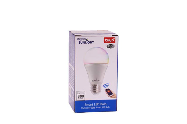 SUNLIGHT LED 9W ΕΞΥΠΝΟΣ ΛΑΜΠΤΗΡΑΣ A60 E27 ΠΟΛΥΧΡΩΜΟΣ WIFI TUYA APP