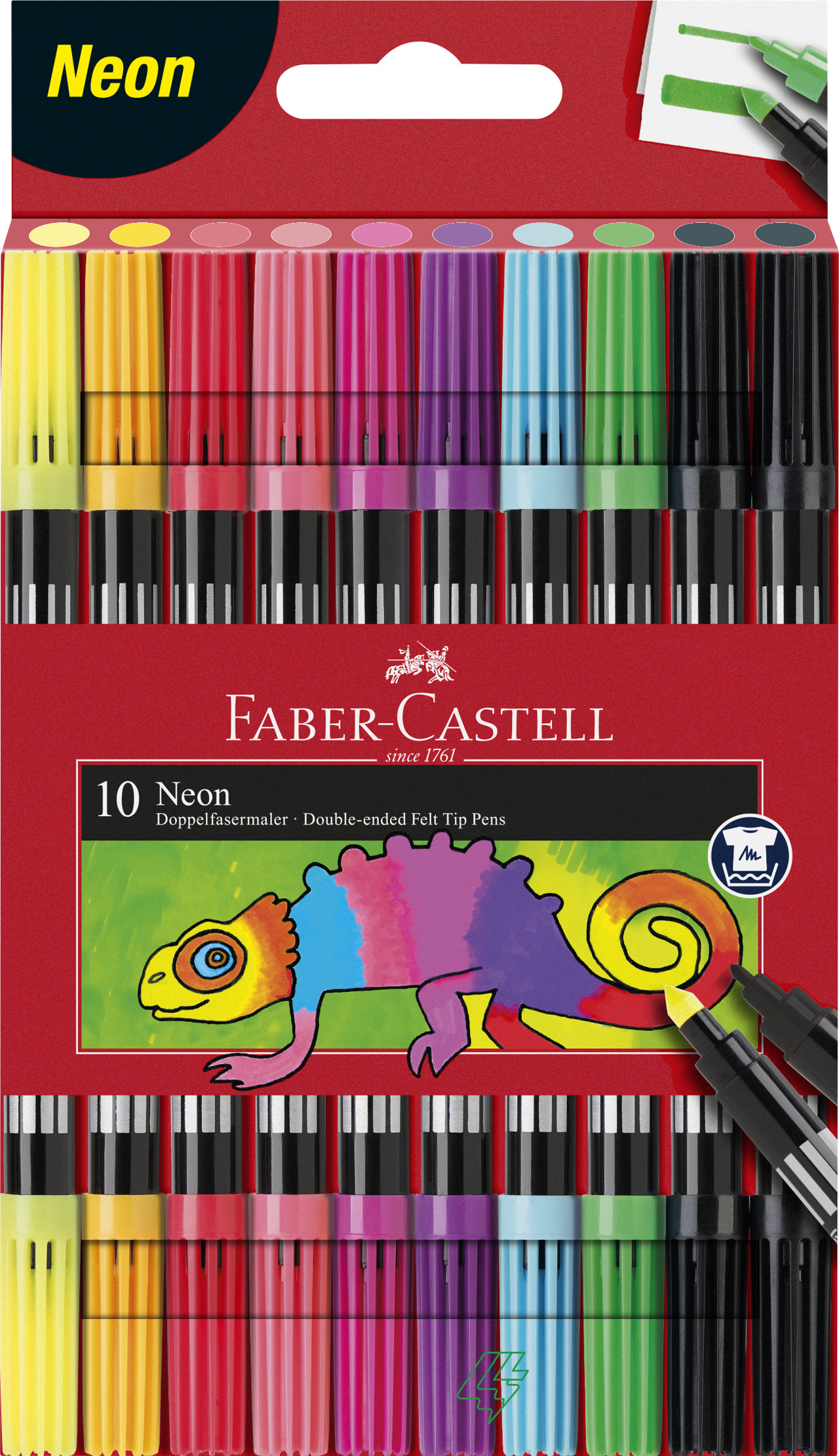 FABER CASTELL 151109 ΜΑΡΚΑΔΟΡΟΙ ΖΩΓΡΑΦΙΚΗΣ NEON ΧΡΩΜΑΤΑ ΔΙΠΛΗ ΜΥΤΗ 10PCS