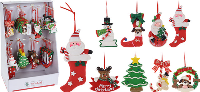 HANG DECO XMAS 10CM 8 ASSORTED DESIGNS