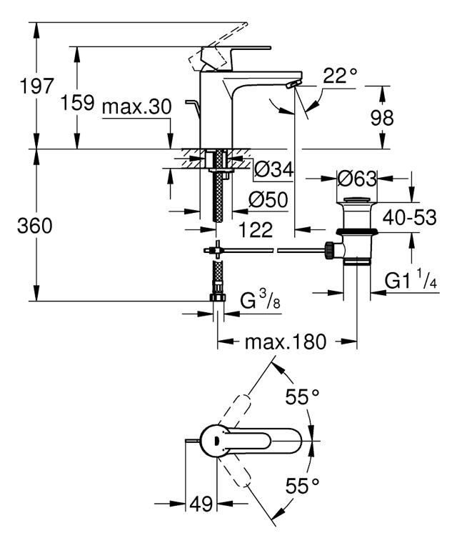 GROHE GET SINGLE-LEVER BASIN MIXER 1/2″ M-SIZE