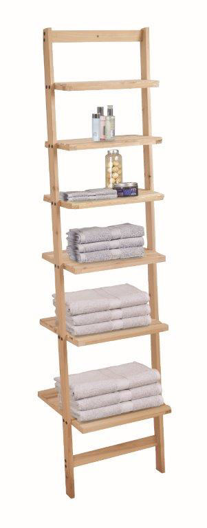 SUPERLIVING WOOD SHELF 6 LEVELS NATURAL 45X35X165CM