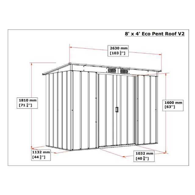  DURAMAX ΜΕΤΑΛΛΙΚΟΣ ΑΠΟΘΗΚΕΥΤΙΚΟΣ ΧΩΡΟΣ 8X4FT - ΠΡΑΣΙΝΟ