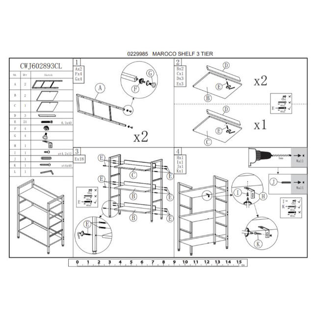 SUPERLIVING MAROCO ΡΑΦΙΕΡΑ 3 ΕΠΙΠΕΔΩΝ 60X28X93CM