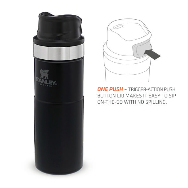 STANLEY CLASSIC TRIGGER ACTION TRAVEL MUG BLACK 0,47LTR