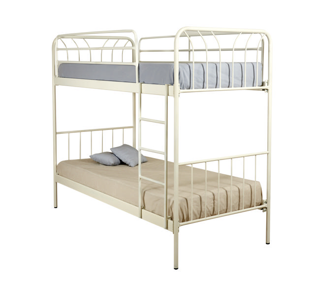 METAL BUNK BED 90X200CM WHITE