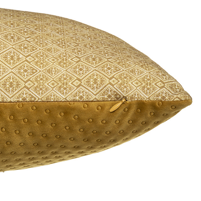 ATMOSHERA 178531R VELVET CUSHION PRINTED DOLCE OCRE  30CM X 50CM