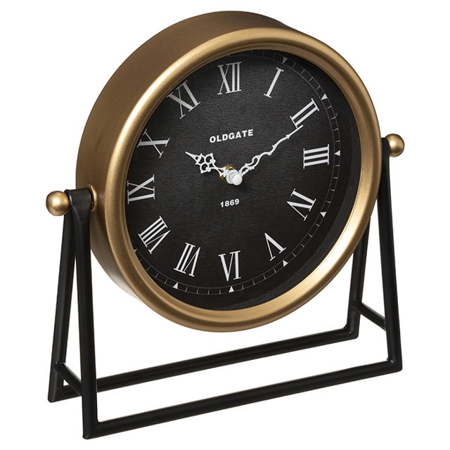 ATMOSHERA 179417 METAL STANDING TABLE CLOCK 26CM X 26CM LUCA