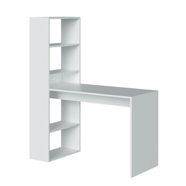 FORES DUPLO DESK WITH BOOKCASE - WHITE