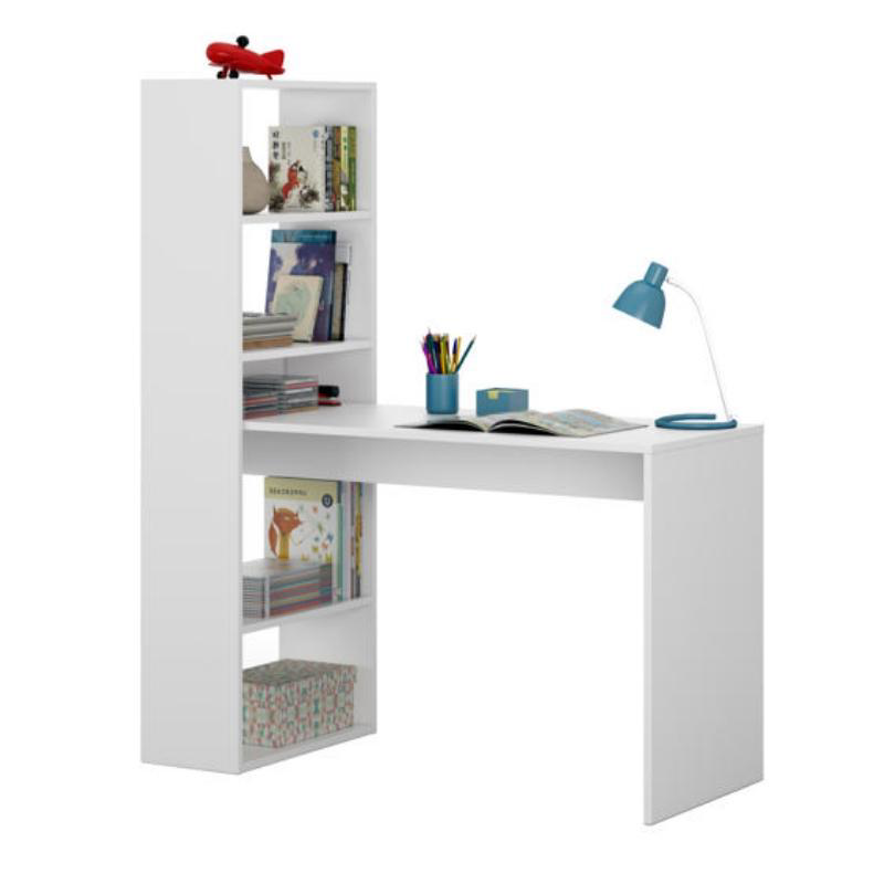 FORES DUPLO DESK WITH BOOKCASE 144X120X53CM WHITE