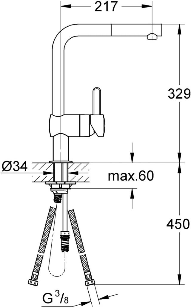 GROHE FLAIR SINGLE-LEVER SINK MIXER 1/2″