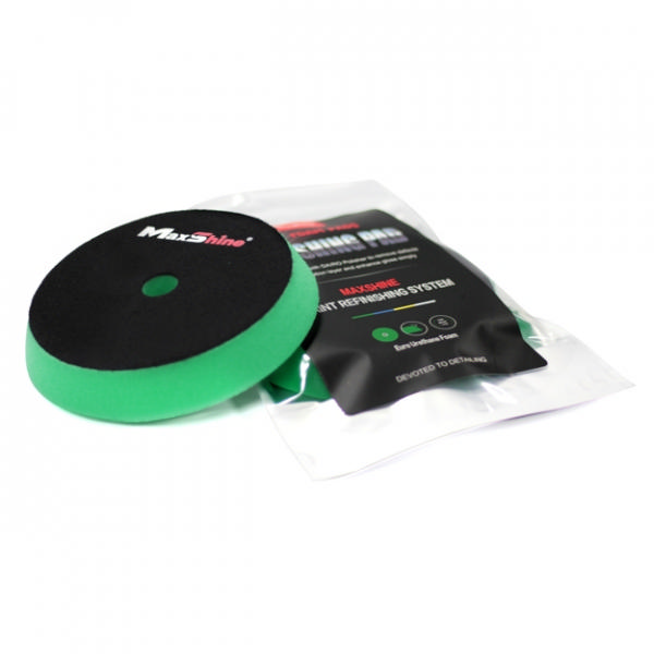 MAXSHINE HEAVY CUTTING PAD GREEN FOAM WITH BLACK VELCRO 155-175MM X 30MM 