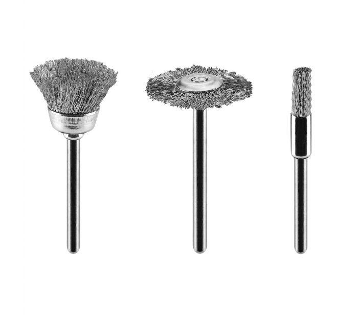 GRAPHITE 3PCS MINI STELL WIRE BRUSH