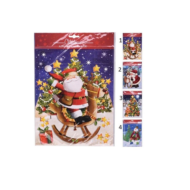 ADVENT CALENDAR 30X24CM 4 ASSORTED DESIGNS