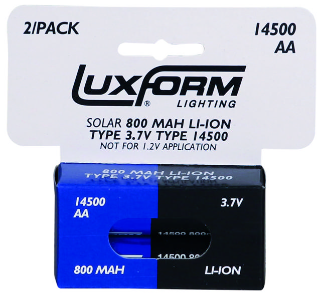 LUXFORM LIGHTING SOLAR BATTERY 2X14500 LI-ION 3.7V