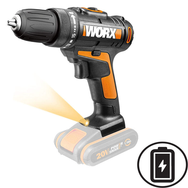 WORX WX101.9 CORDLESS POWER SHARE DRILL AND DRIVER 30CM SOLO 20V