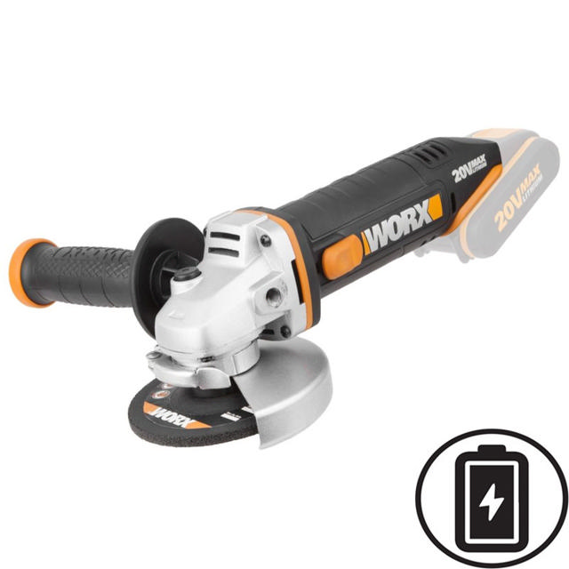 WORX WX800.9 ΗΛΕΚΤΡΙΚΟΣ ΓΩΝΙΑΚΟΣ ΤΡΟΧΟΣ 115MM SOLO 20V - ΧΩΡΙΣ ΜΠΑΤΑΡΙΑ