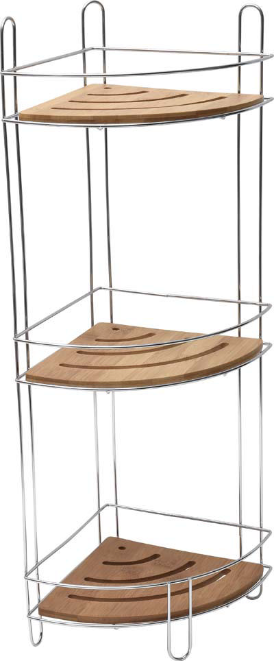 TENDA CORNER SHOWER RACK 3 TIERS BAMBOO