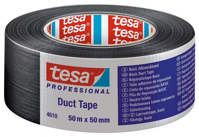 TESA BASIC CLOTH TAPE 50Mx50mm BLACK