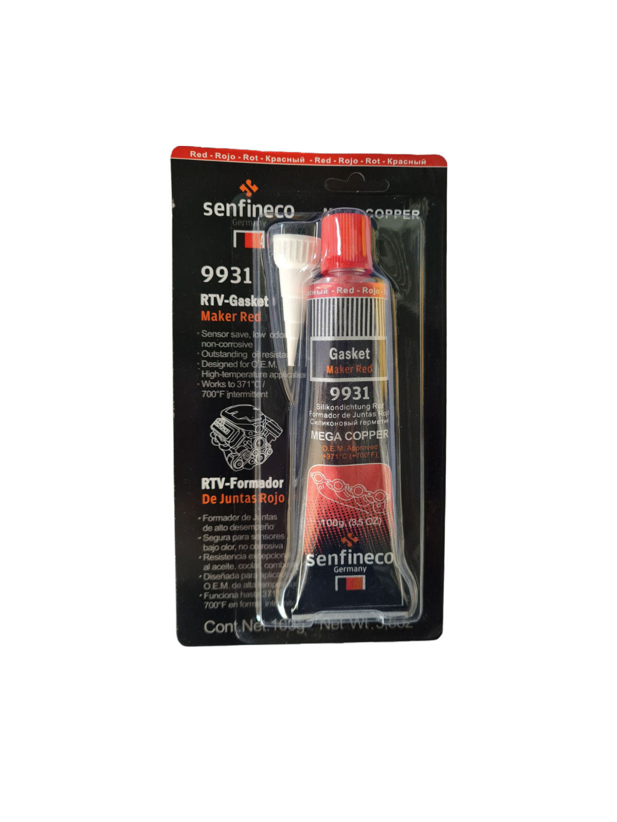 SENFINECO RTV GASKET MAKER SILICONE (9931) RED 100GR