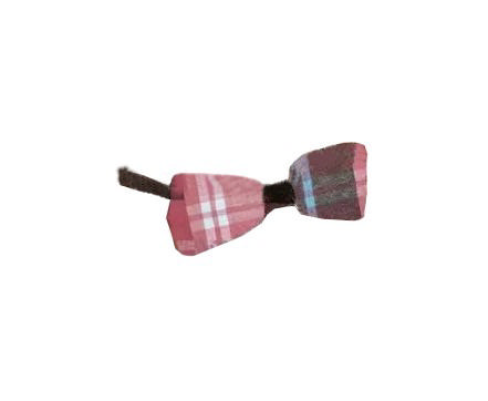 BEAU TIE - PINK CHECK & POM POM  -2 PACK