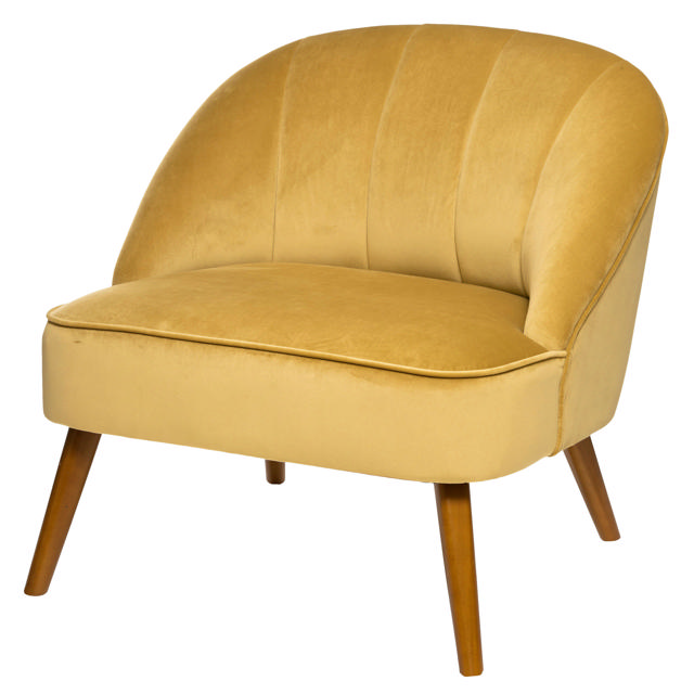 ATMOSPHERA NAOVA VELVET ARMCHAIR - YELLOW