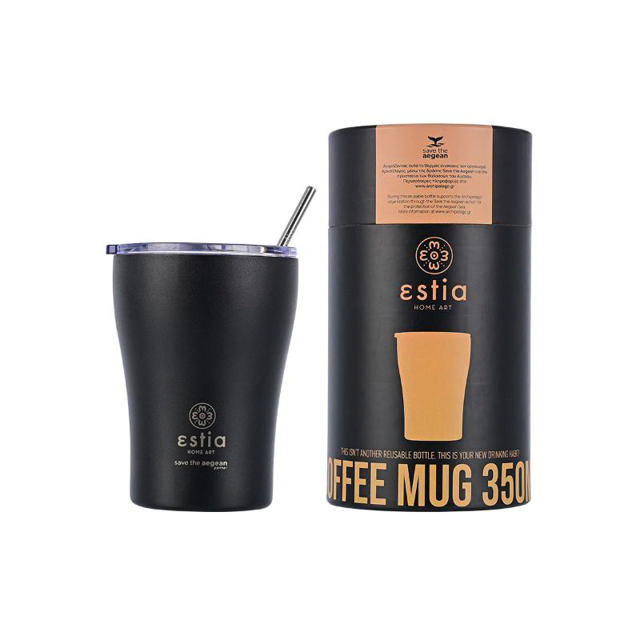 ESTIA 01-12083 TRAVEL CUP MIDNIGHT BLACK SAVE AEGEAN 350ML